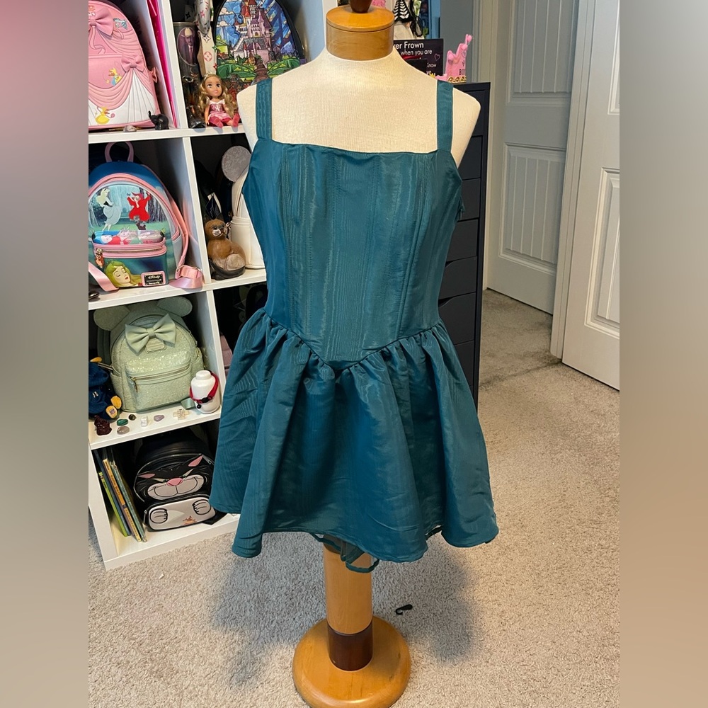 Taffeta Corset Dress- Sugar Thrillz (hunter green)